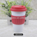 12oz doppelwandiger keramischer tumbler mit silberdeckel